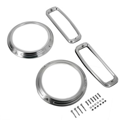 Billet Headlight Rings + Taillight Bezels Set | 66-77 Ford Bronco